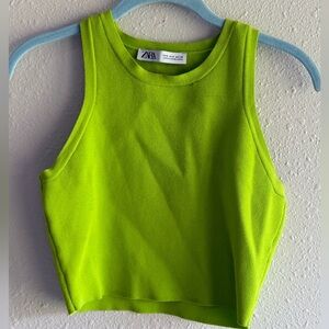 Zara Bright Lime Sleeveless Top